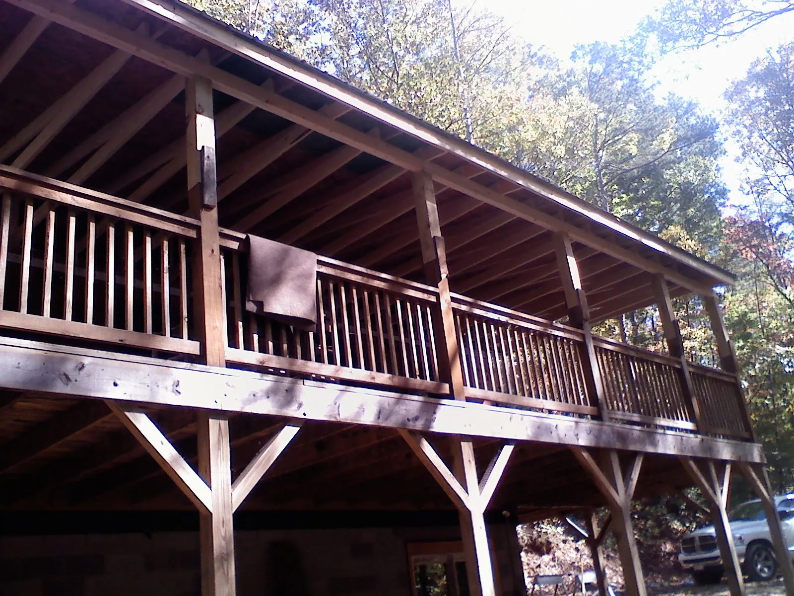 Timber framing under a new elevated porch and deck — Roof Leak Repair in Wysox by Roofing Brothers